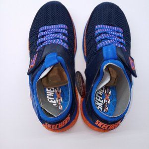 Sketchers Boys Size 2 Cosmic Foam, New, Orange, Blue and Black Sneakers.